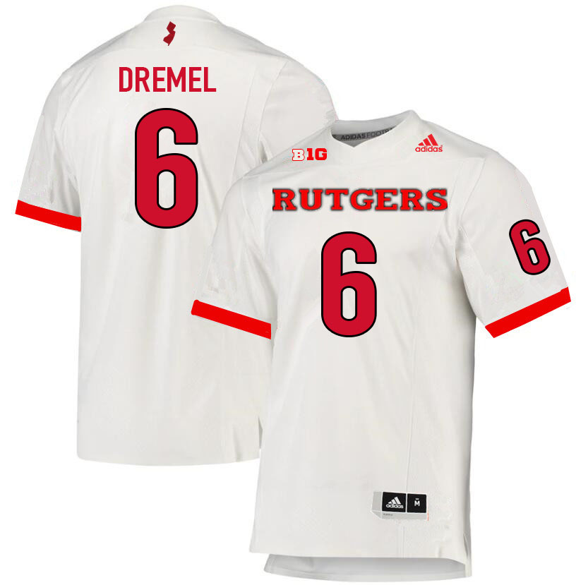 Men #6 Christian Dremel Rutgers Scarlet Knights College Football Jerseys Sale-White - Click Image to Close